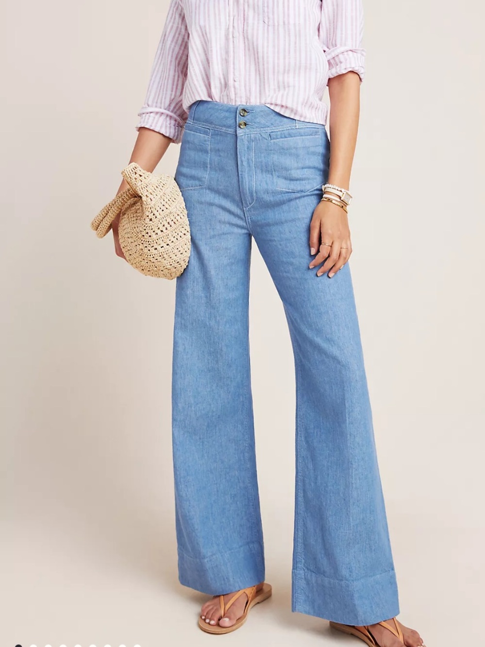 Anthropologie Pilcro High-Rise Wide-Leg Trouser Jeans - 26 Petite